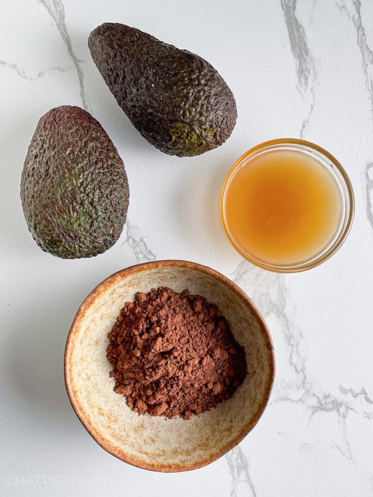 Avocado Brownies 3 Ingredients – Hass avocados, cocoa powder, and unsweetened cocoa powder