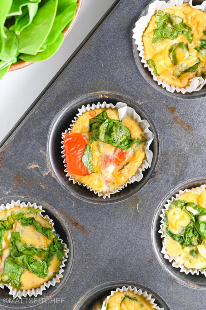Cottage cheese egg bites baked in oven