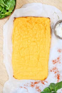 Freshly baked cottage cheese flatbread for healthy sandwiches