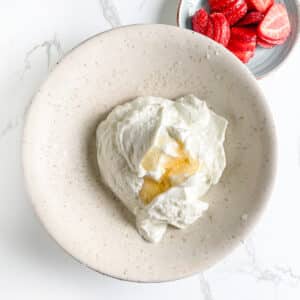 Adding honey to Greek yogurt