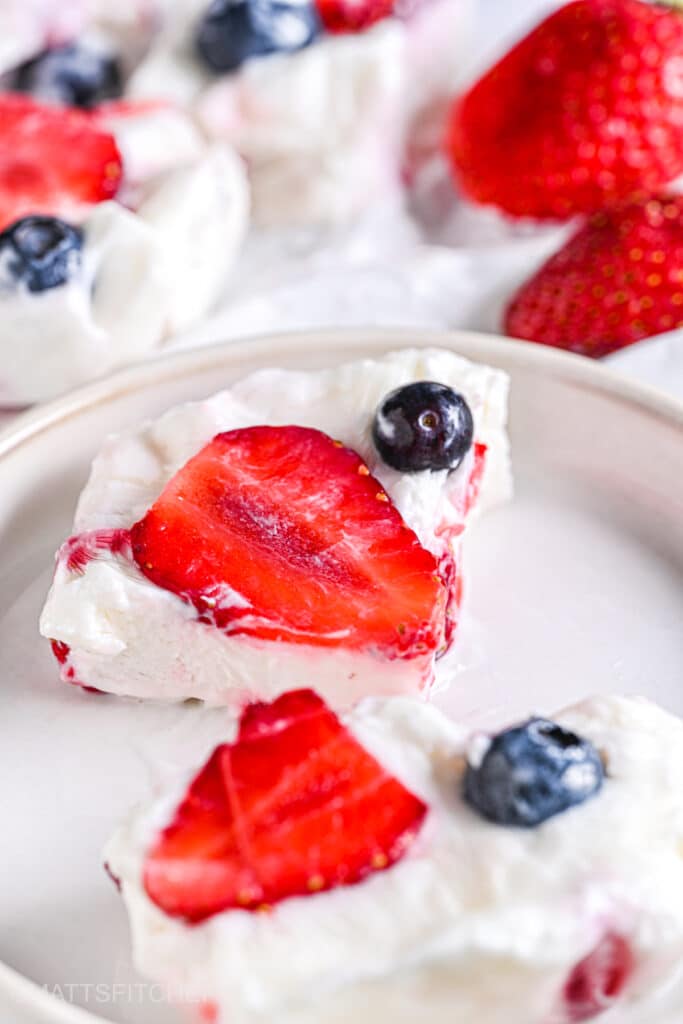 Homemade frozen yogurt bars as a healthy high protein snack