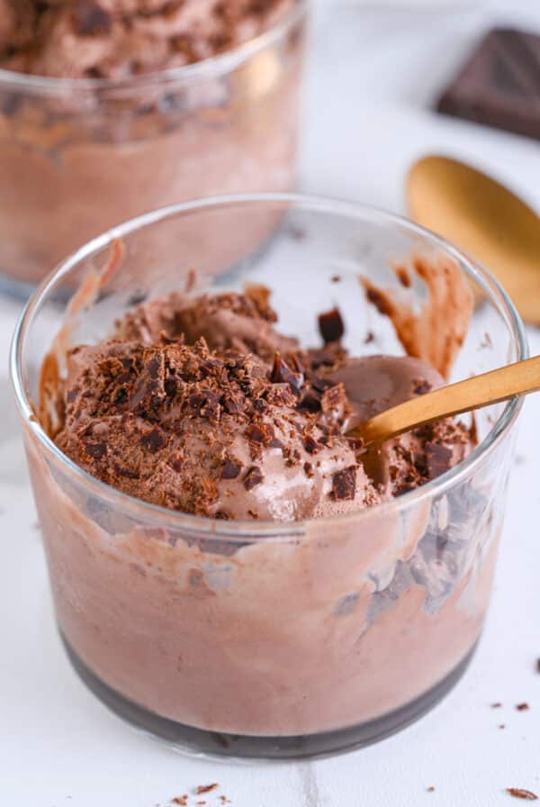 Homemade low calorie protein ice cream with rich and creamy texture.