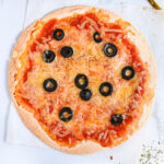 Tortilla pizza shown from top