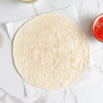 Tortilla wrap as base for pizza