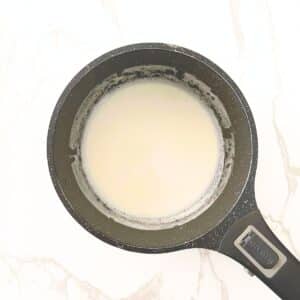 Milk in a saucepan for boiling