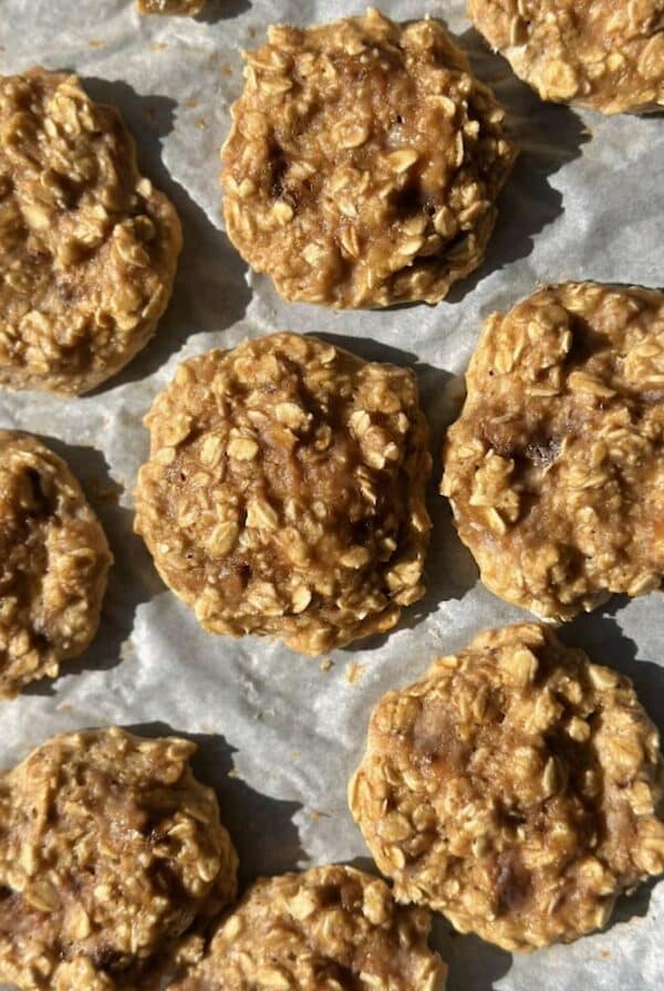 Banana protein cookies with 3 ingredients after baking