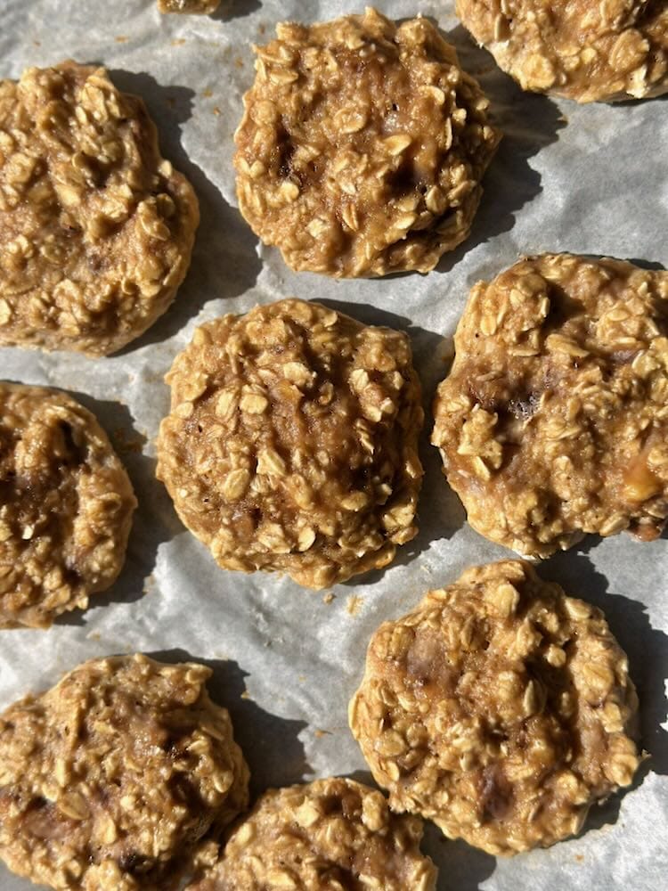Banana protein cookies with 3 ingredients after baking