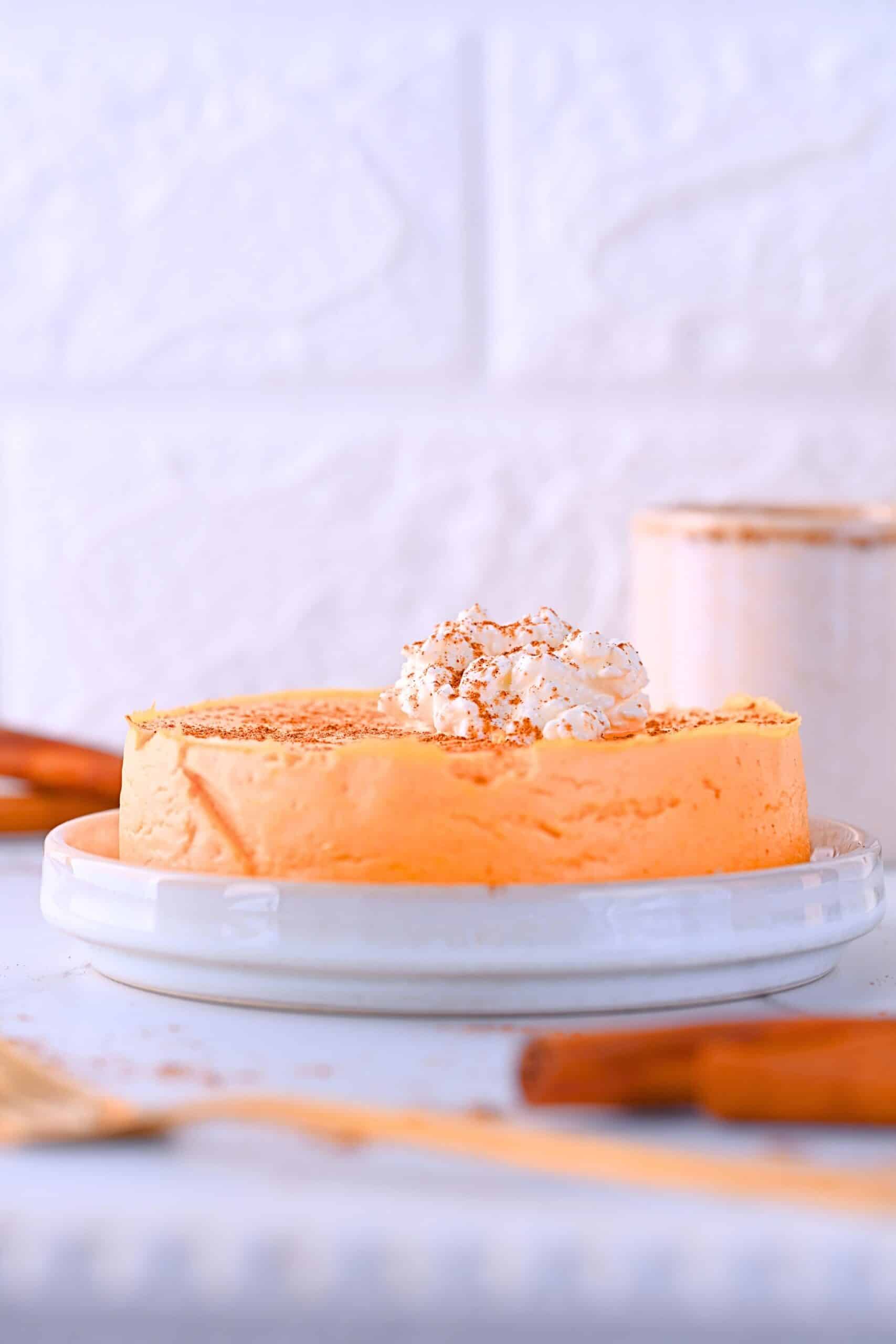 Healthy sweet potato cheesecake with cottage cheese